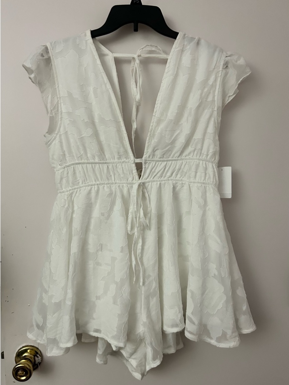 Women’s White V-Neck Romper
